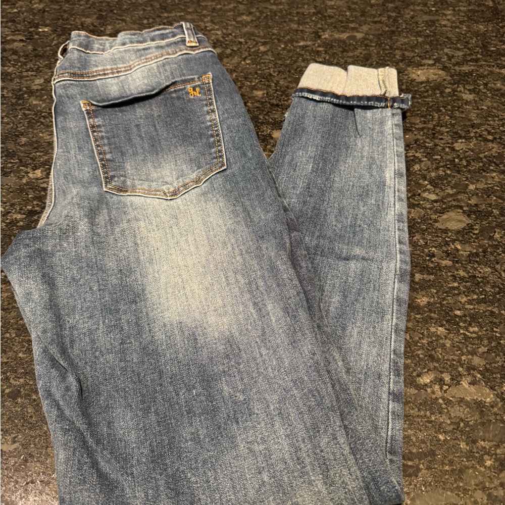 Grace & Lace RePurposed Cuffed Denim Jeans